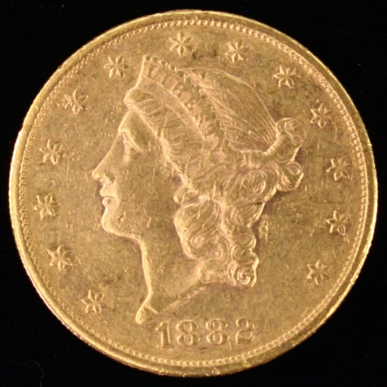 1882-S U.S. $20 Liberty head gold coin