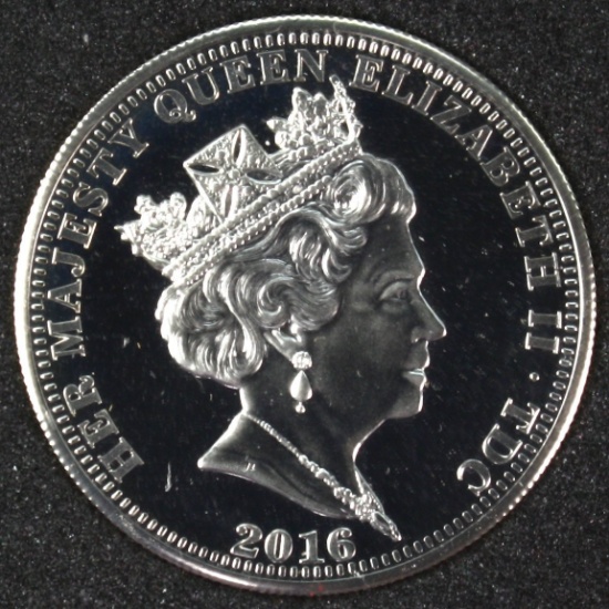 2016 Tristan da Cunha proof silver Queen Elizabeth II commemorative crown
