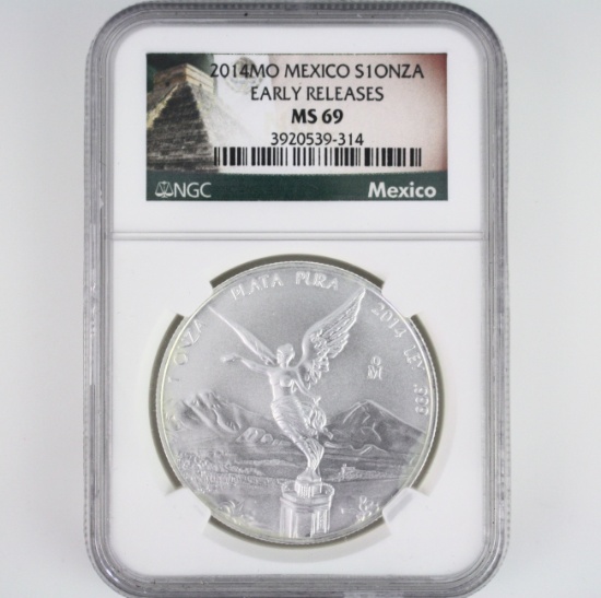 Certified 2014Mo Mexico silver Onza