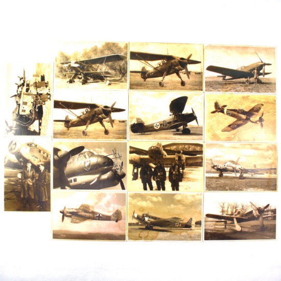 Collection of 14 Nazi Germany airplane photo cards