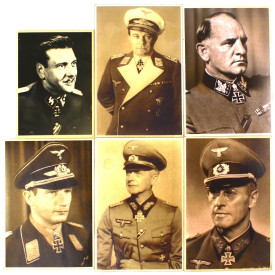 Collection of 6 Nazi Germany military officer photo cards