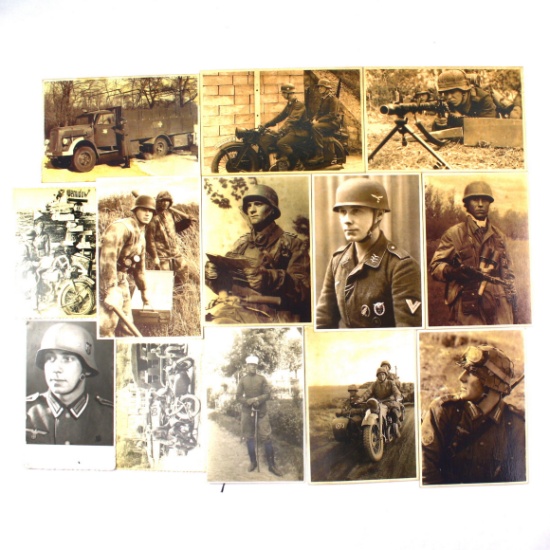 Collection of 13 Nazi Germany soldier photo cards