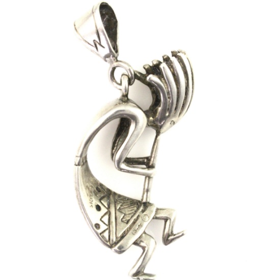 Estate sterling silver Native American 3-D Kokopelli pendant