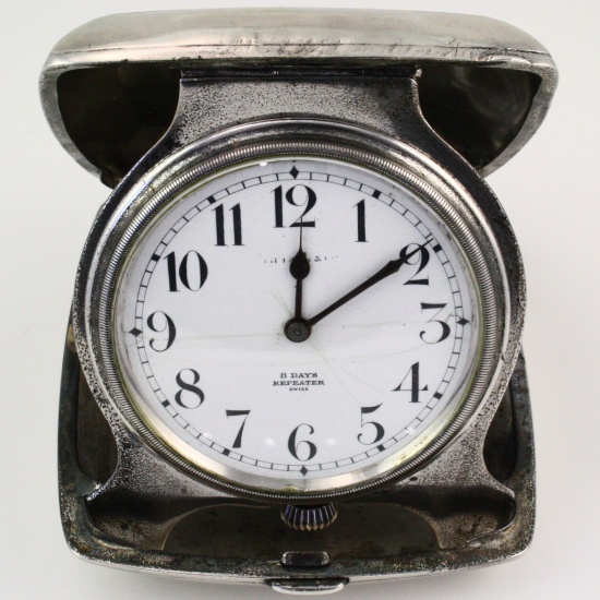 Authentic vintage Tiffany & Co. sterling silver 8 Days Repeater chiming desk clock