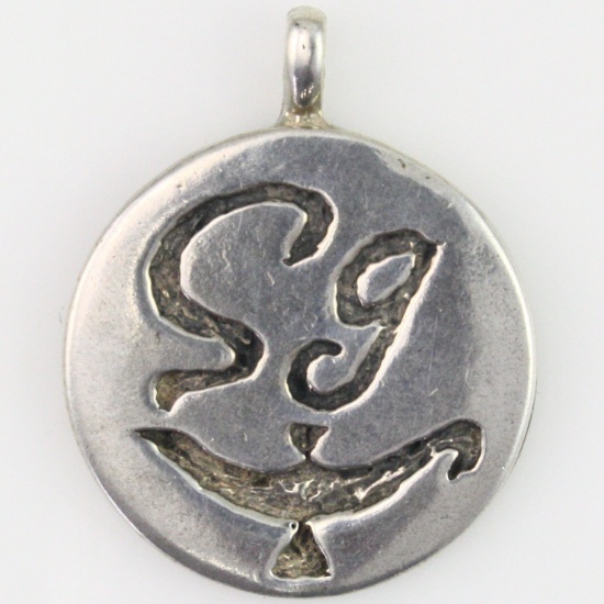 Estate sterling silver Native American bird pendant