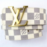 Authentic estate Louis Vuitton Damier leather belt with box & dust bag
