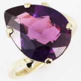 Estate 10K yellow gold lab-created alexandrite ring