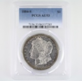 Certified 1884-S U.S. Morgan silver dollar