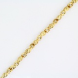 Estate 18K yellow & white gold floral bracelet