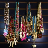 Lot of 85 estate mostly natural material fashion necklaces