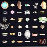 Lot of 40 estate fashion rings