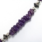 Estate amethyst & white metal bead necklace