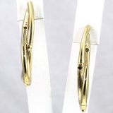 Pair of estate John Hardy 18K yellow gold Bamboo hoop earrings