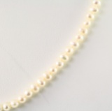 Estate freshwater white pearl necklace with gold clasp