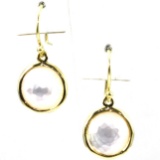 Pair of authentic estate Ippolita 18K yellow gold mother-of-pearl earrings