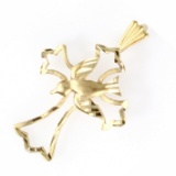 Estate 14K yellow gold diamond-cut cross pendant