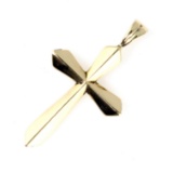 Estate 14K yellow gold cross pendant