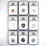 Certified complete 9-piece 1999-S U.S. silver proof set