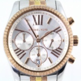 Estate Michael Kors Lexington tri-tone stainless steel wristwatch