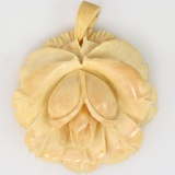 Estate genuine ivory flower pendant