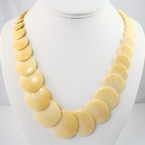 Estate genuine ivory disk necklace