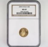 Certified 2005 U.S. $5 American Eagle 1/10oz gold coin