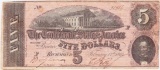 1864 Confederate States of America $5 banknote