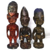 Lot of 3 vintage Abidji (Ebidji) African wooden carvings