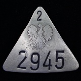 Vintage Poland identification badge with insignia