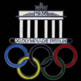 1936 Nazi Germany Berlin Olympics enameled car grill badge