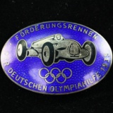 1935 Nazi Germany Berlin Olympic sponsors' Forderungsrennen der Deutschen Olympiahilfe pin