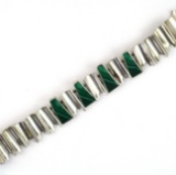 Estate sterling silver malachite bracelet
