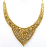 Estate 21K yellow gold Indian necklace