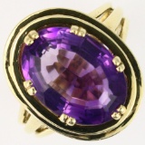 Estate 14K yellow gold amethyst ring