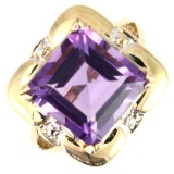 Estate 14K yellow gold amethyst ring