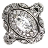 Vintage 14K white gold diamond ring
