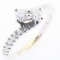 Estate 14K white gold diamond bypass ring