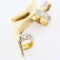 Estate 10K yellow gold diamond high-heel shoe charm pendant