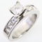 Estate .900 platinum diamond ring