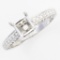 New 18K white gold diamond engagement ring semi-mount