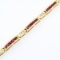 Estate 14K yellow gold diamond & natural ruby bracelet