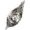 Antique Art Deco unmarked 14K white gold diamond filigree flower ring
