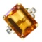 Estate 18K yellow gold diamond & citrine ring