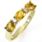 Estate 18K yellow gold diamond & natural yellow sapphire ring