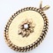 Vintage 10K yellow gold mourning pendant