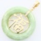 Estate 14K yellow gold jade Chinese character pendant