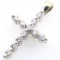 Estate 18K white gold diamond cross pendant
