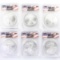 Investor's lot of 6 certified 2010 U.S. American Eagle silver dollars