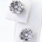 Pair of estate 14K white gold diamond cluster earrings