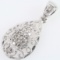Estate 14K white gold diamond teardrop cluster pendant